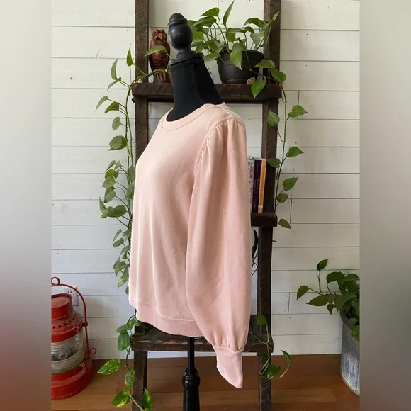 Nine West: Chic Blush Crewneck Sweater with Puff Shoulders - Picture 15 of 16